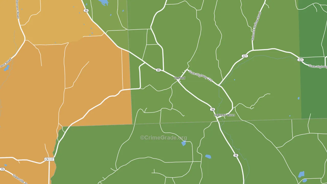 Harford, NY Map of Murder Rates