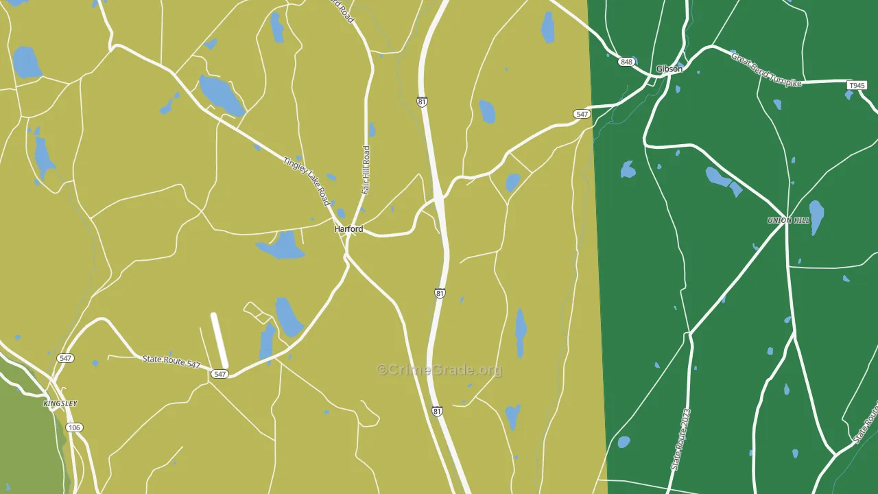 Harford, PA Map of Murder Rates
