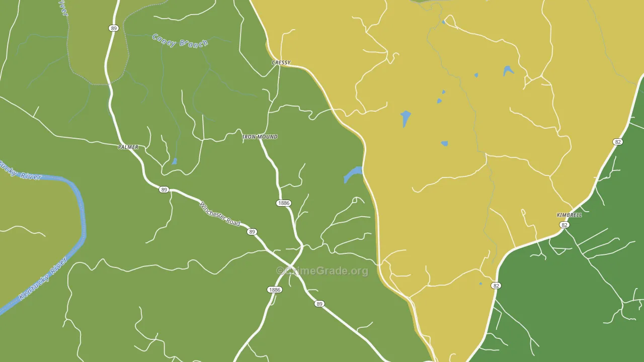Hargett, KY Map of Murder Rates