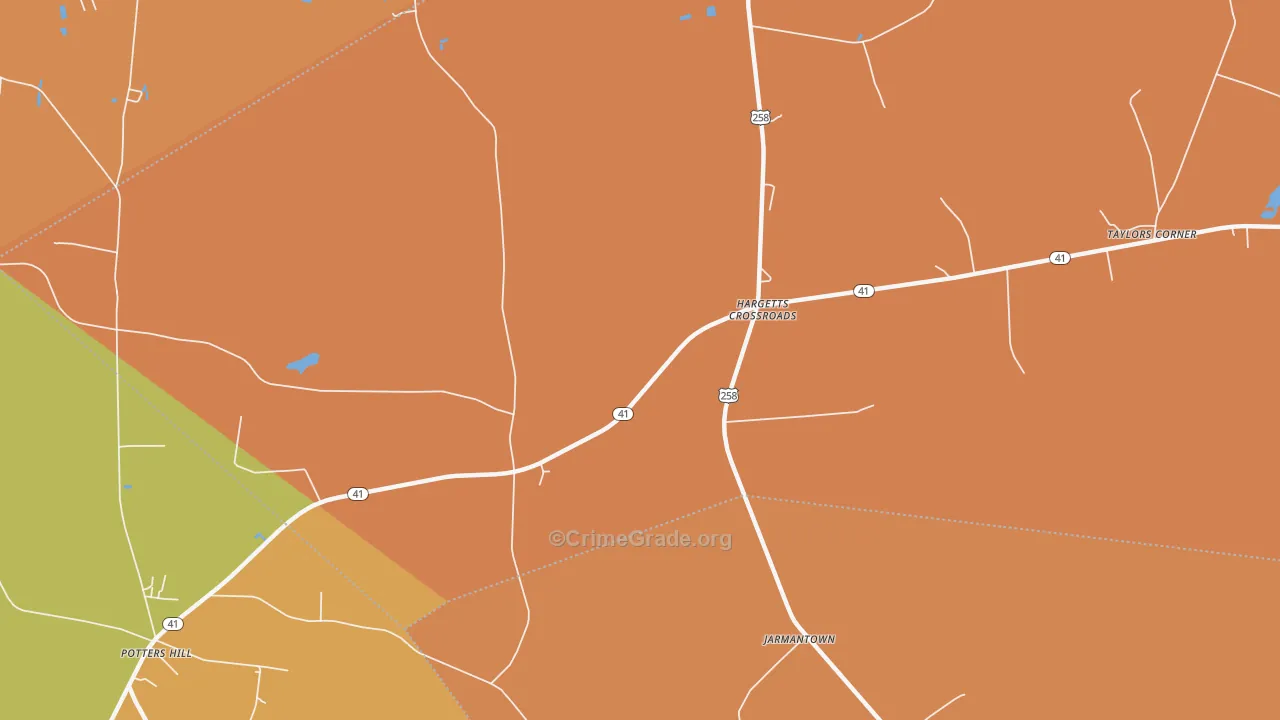 Hargetts Crossroads, NC Map of Murder Rates