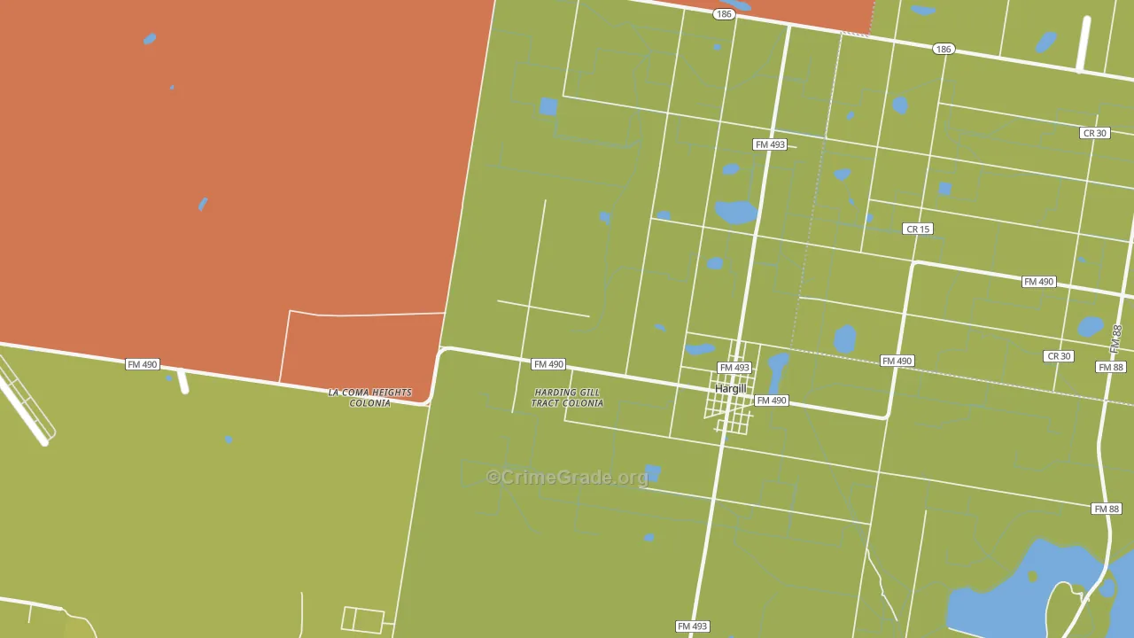 Hargill, TX Map of Murder Rates