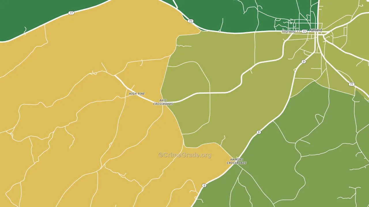 Harkins Crossroads, AL Map of Murder Rates
