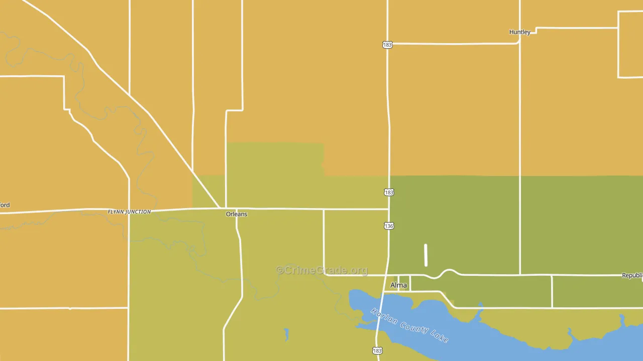 Harlan County, NE Map of Murder Rates
