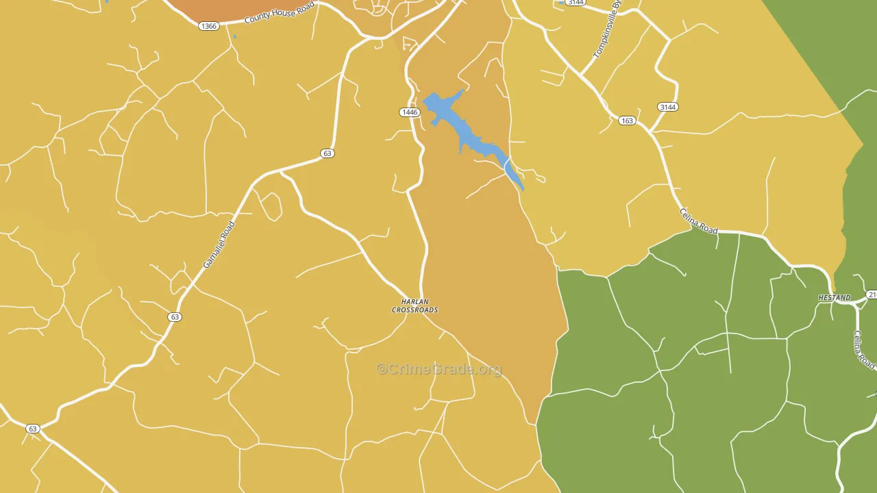 Harlan Crossroads, KY Map of Murder Rates