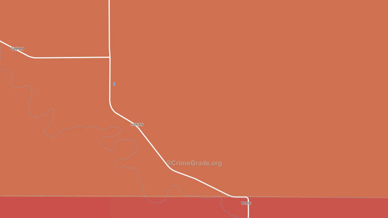 Harlan, KS Map of Murder Rates