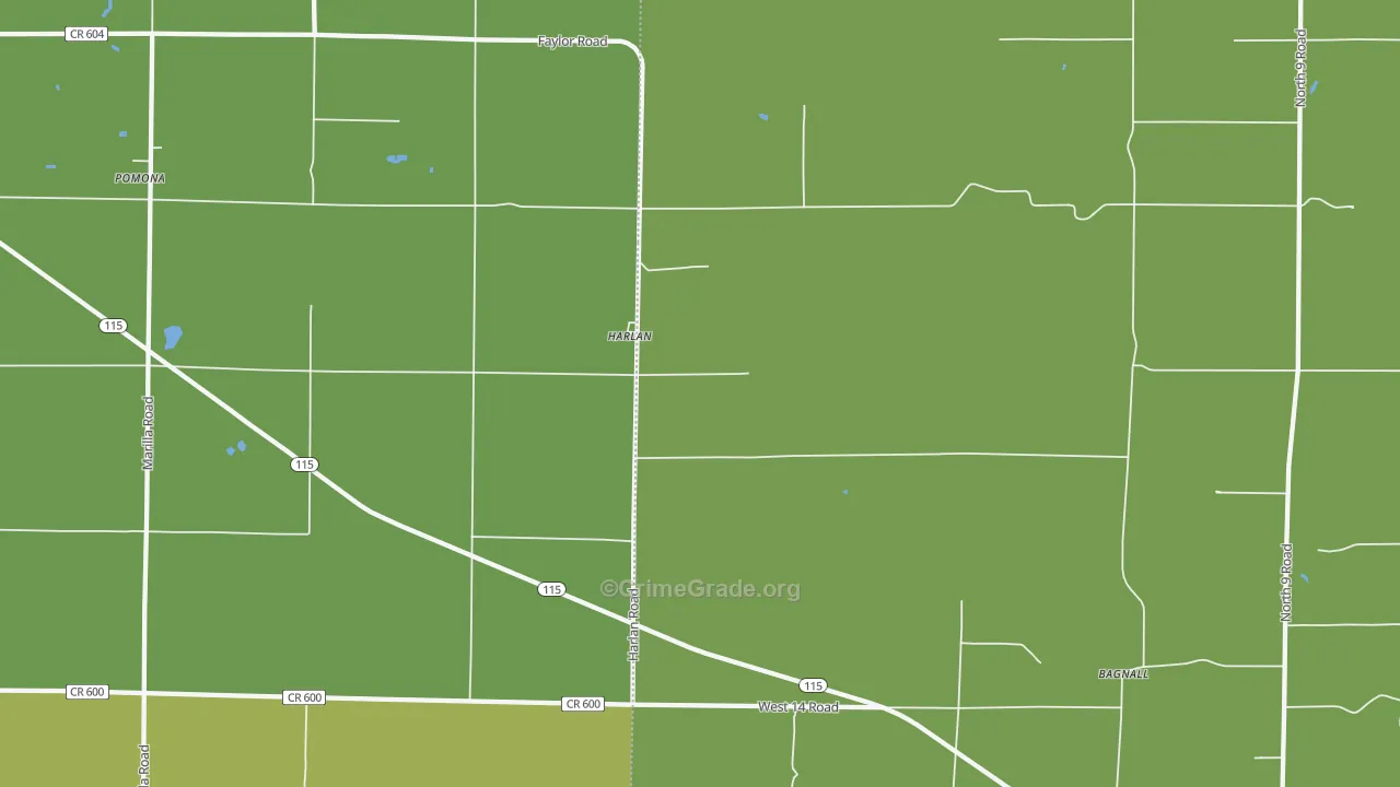 Harlan, MI Map of Murder Rates
