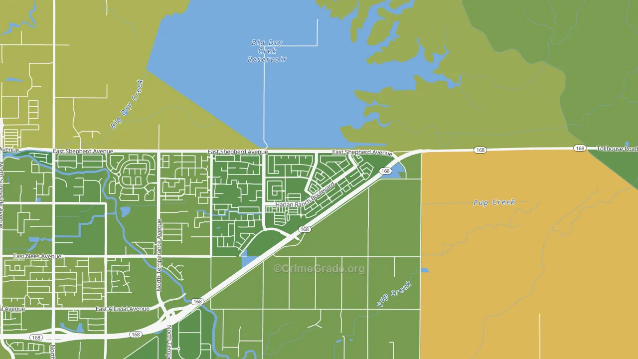 Harlan Ranch, Clovis, CA Map of Murder Rates