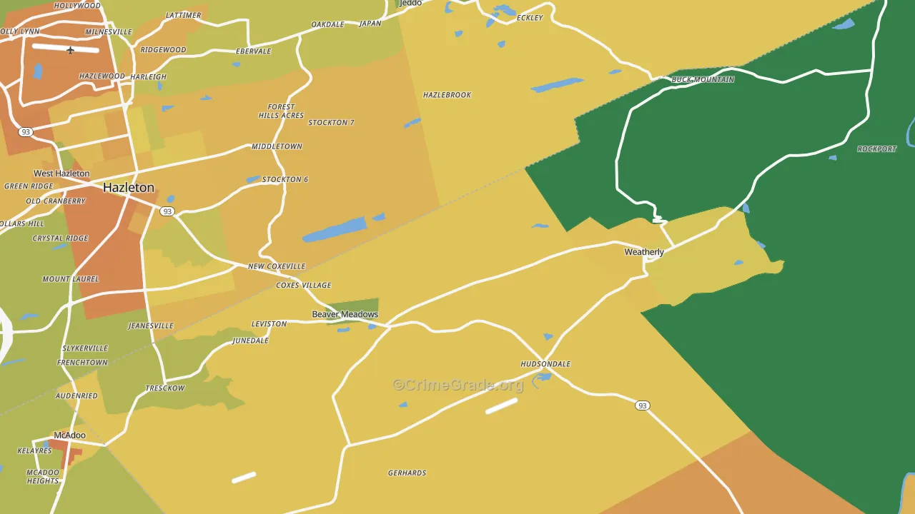 Harleigh, PA Map of Murder Rates