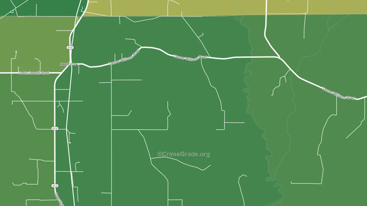 Harleston, MS Map of Murder Rates