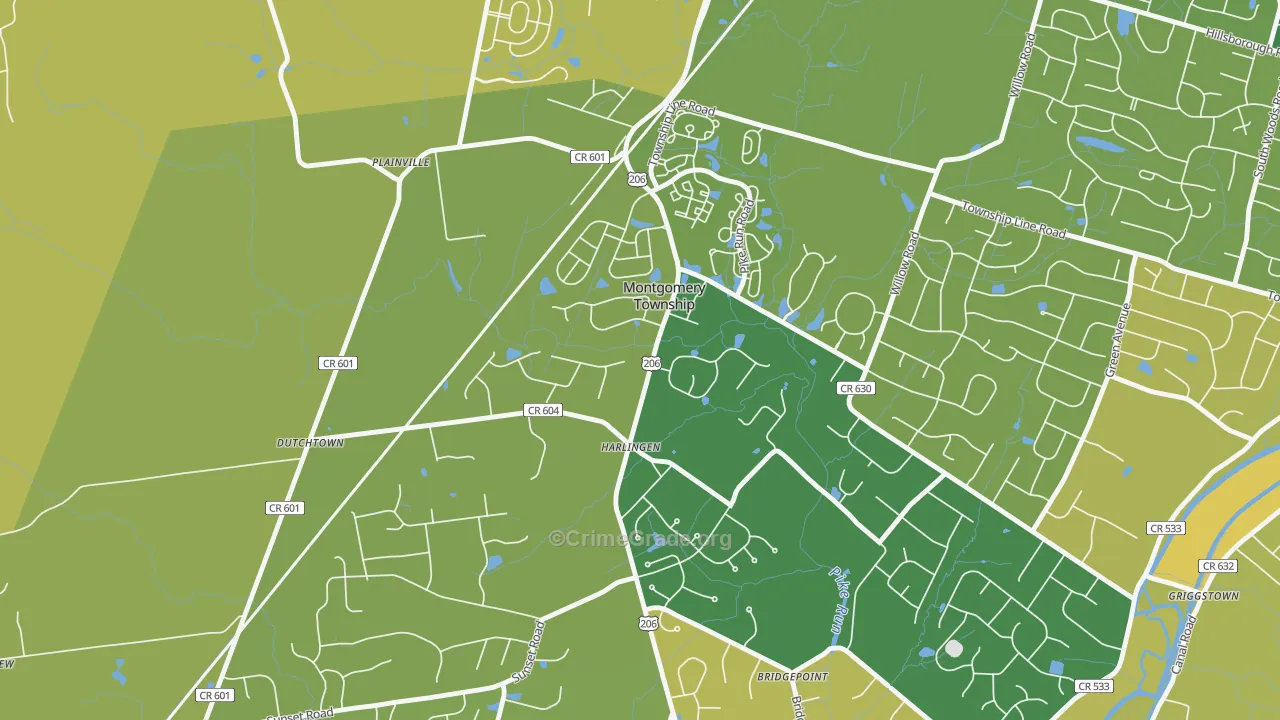 Harlingen, NJ Map of Murder Rates