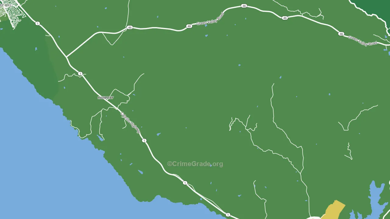 Harmony, CA Map of Murder Rates