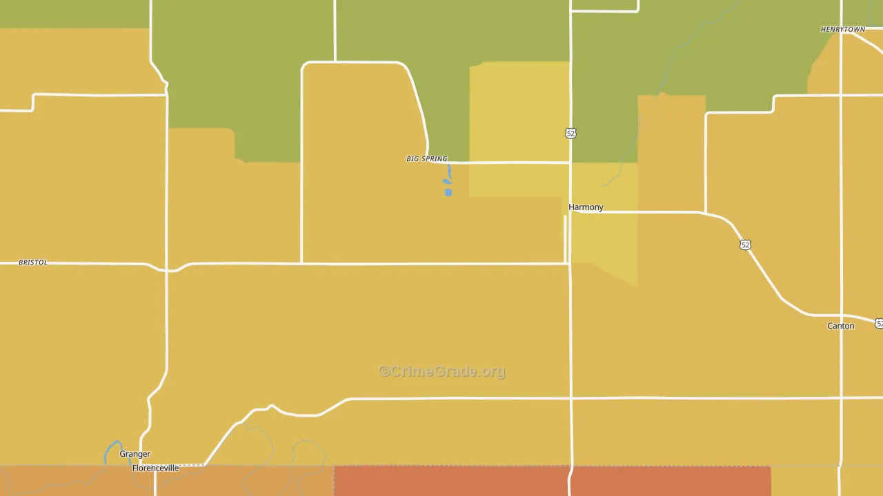 Harmony, MN Map of Murder Rates