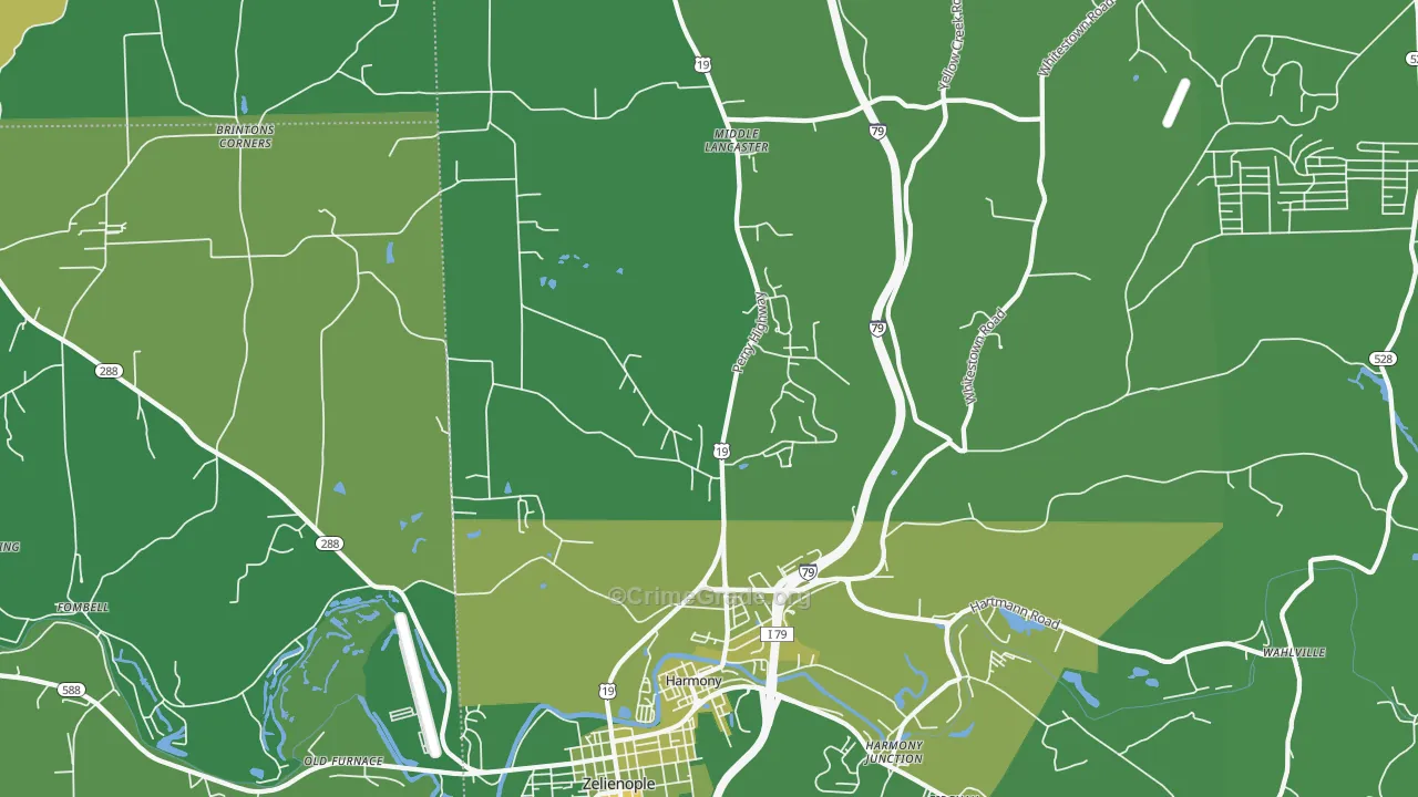 Harmony, PA Map of Murder Rates