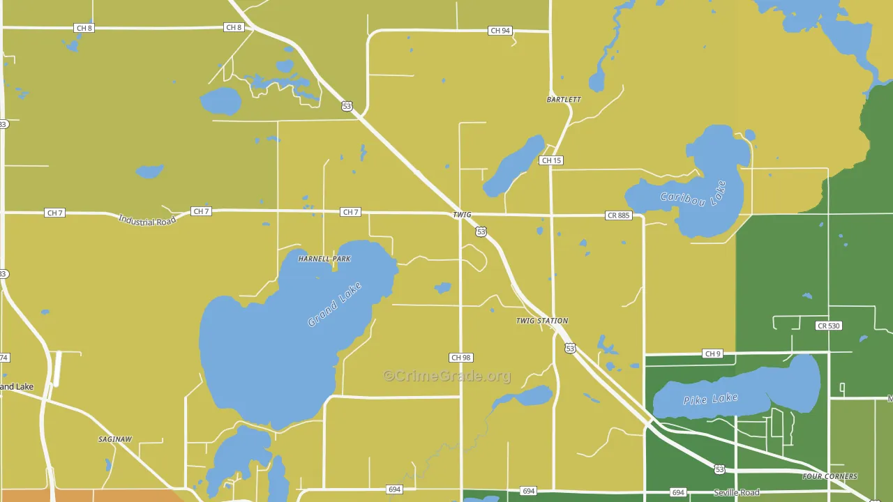 Harnell Park, MN Map of Murder Rates