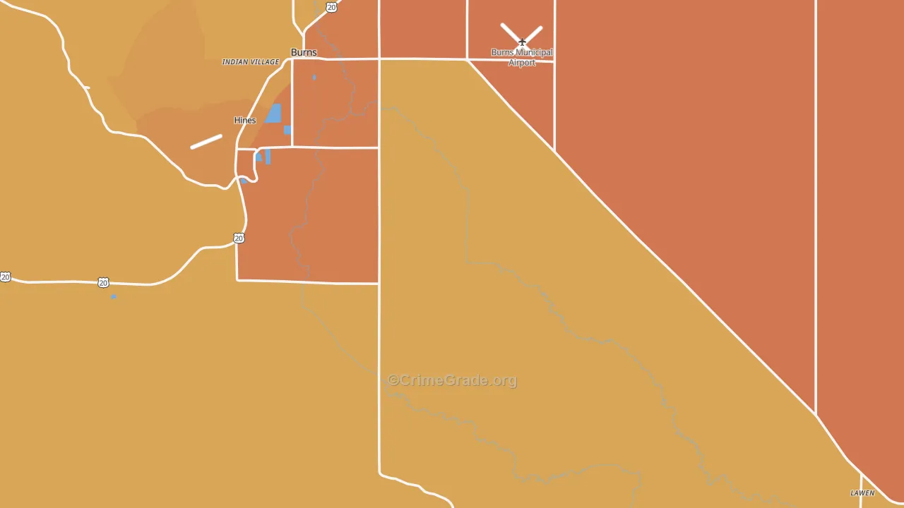 Harney County, OR Map of Murder Rates