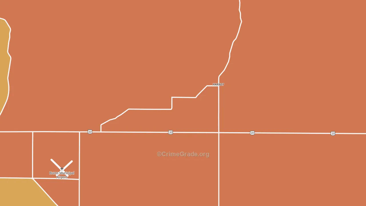 Harney, OR Map of Murder Rates