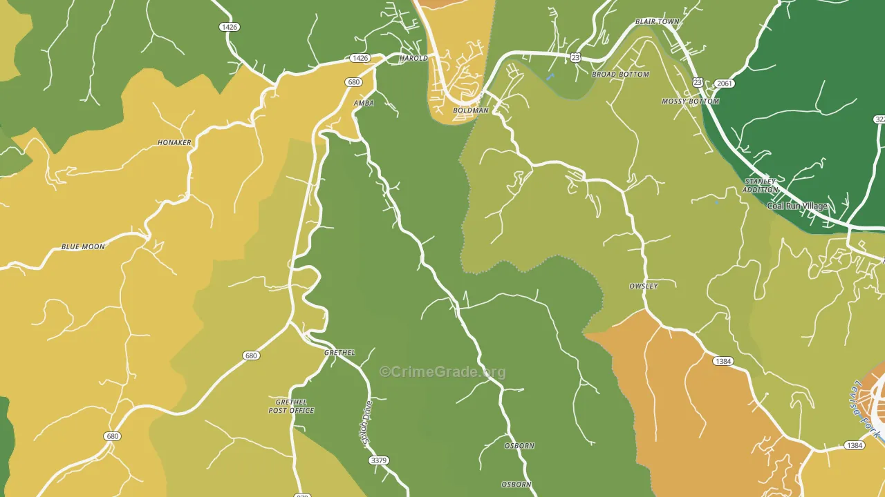 Harold, KY Map of Murder Rates