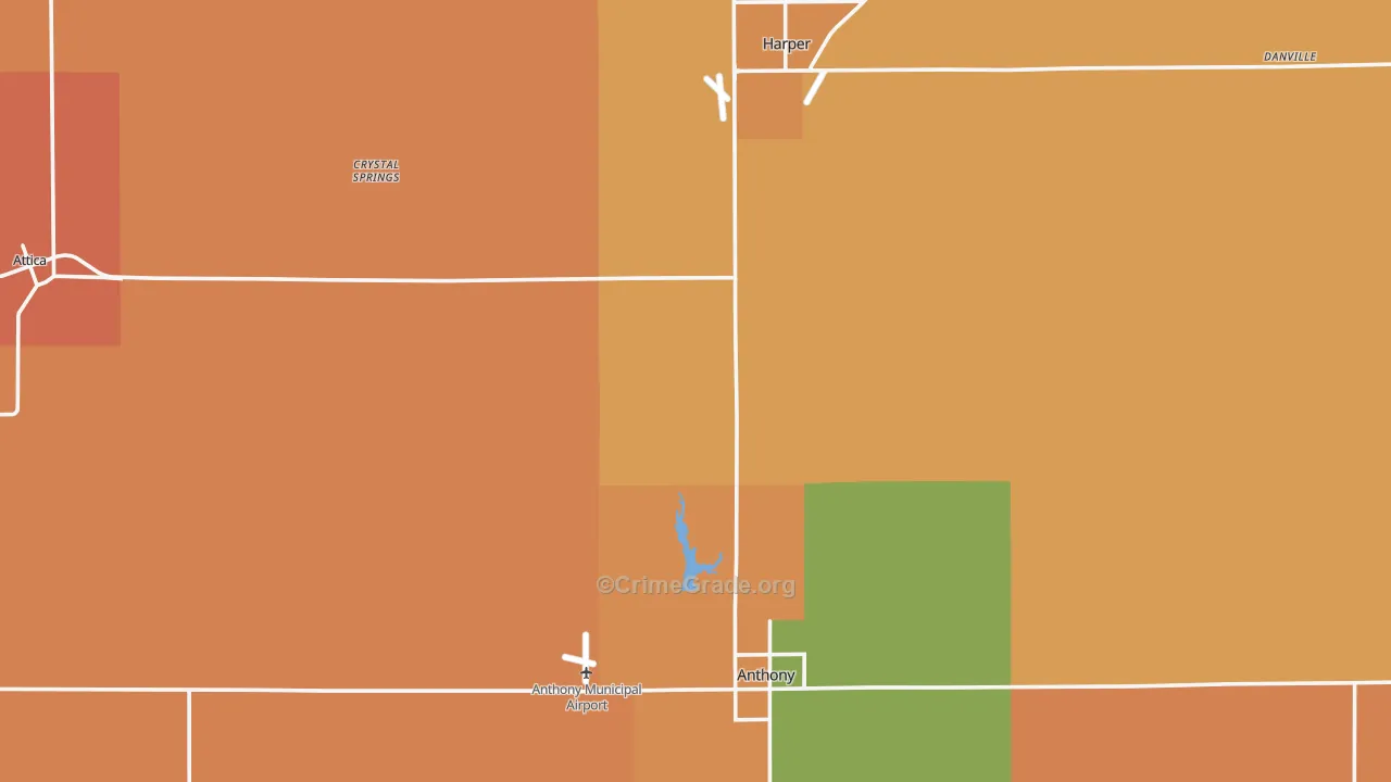 Harper County, KS Map of Murder Rates