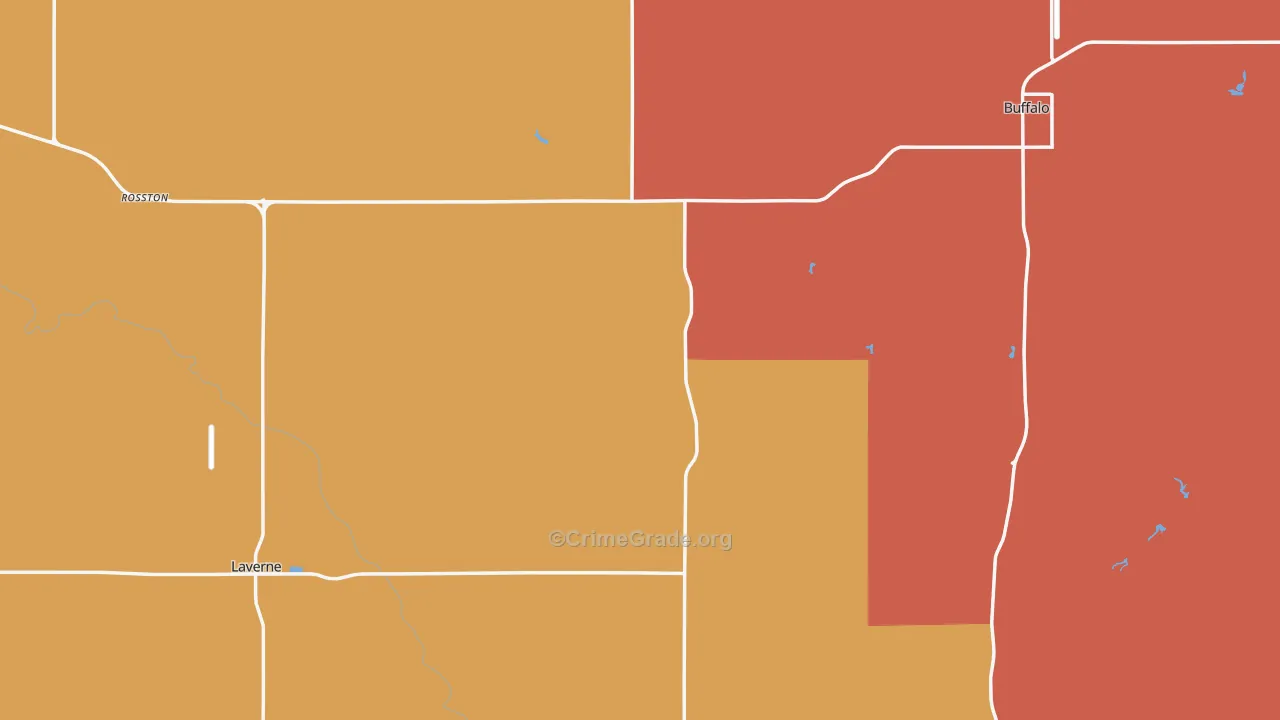 Harper County, OK Map of Murder Rates