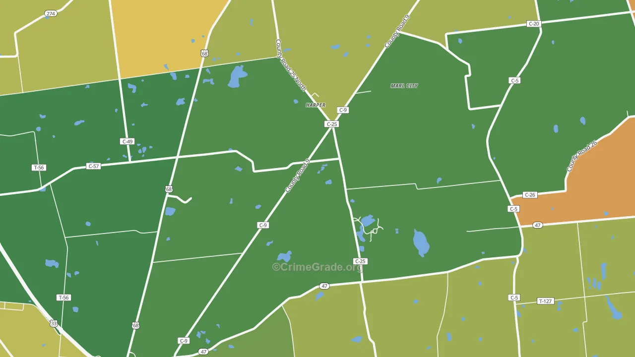Harper, OH Map of Murder Rates