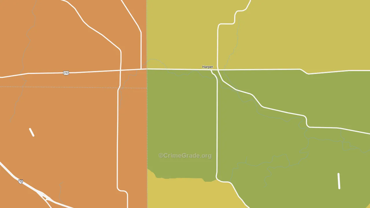Harper, TX Map of Murder Rates