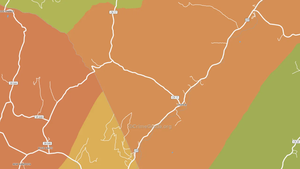 Harper, WV Map of Murder Rates