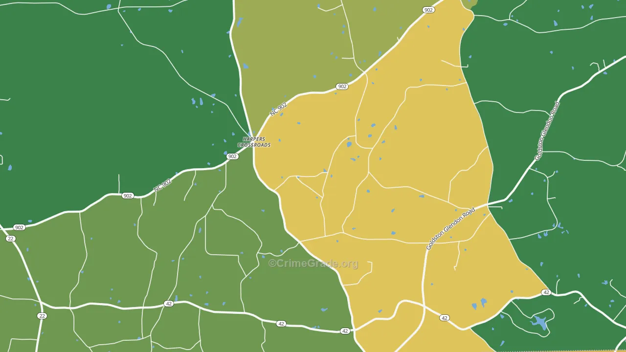 Harpers Crossroads, NC Map of Murder Rates