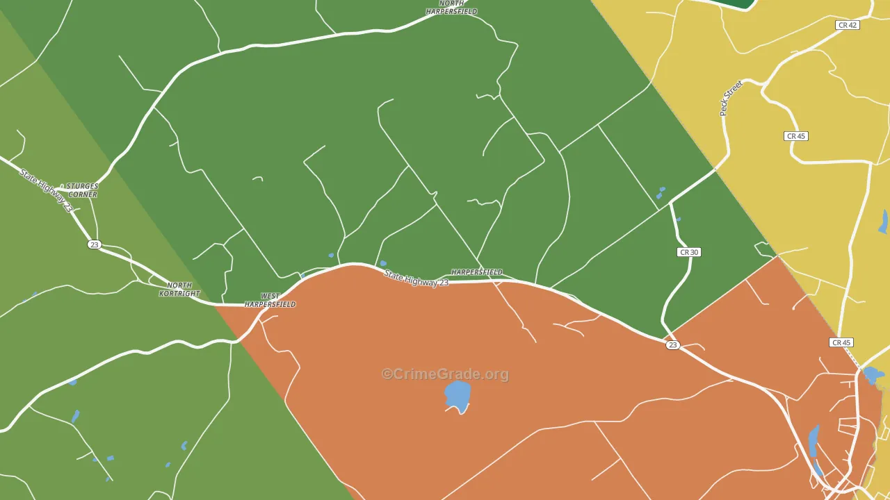 Harpersfield, NY Map of Murder Rates