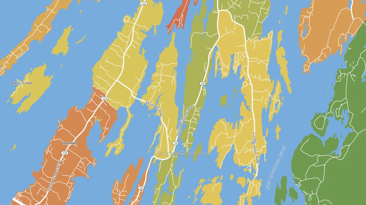 Harpswell, ME Map of Murder Rates