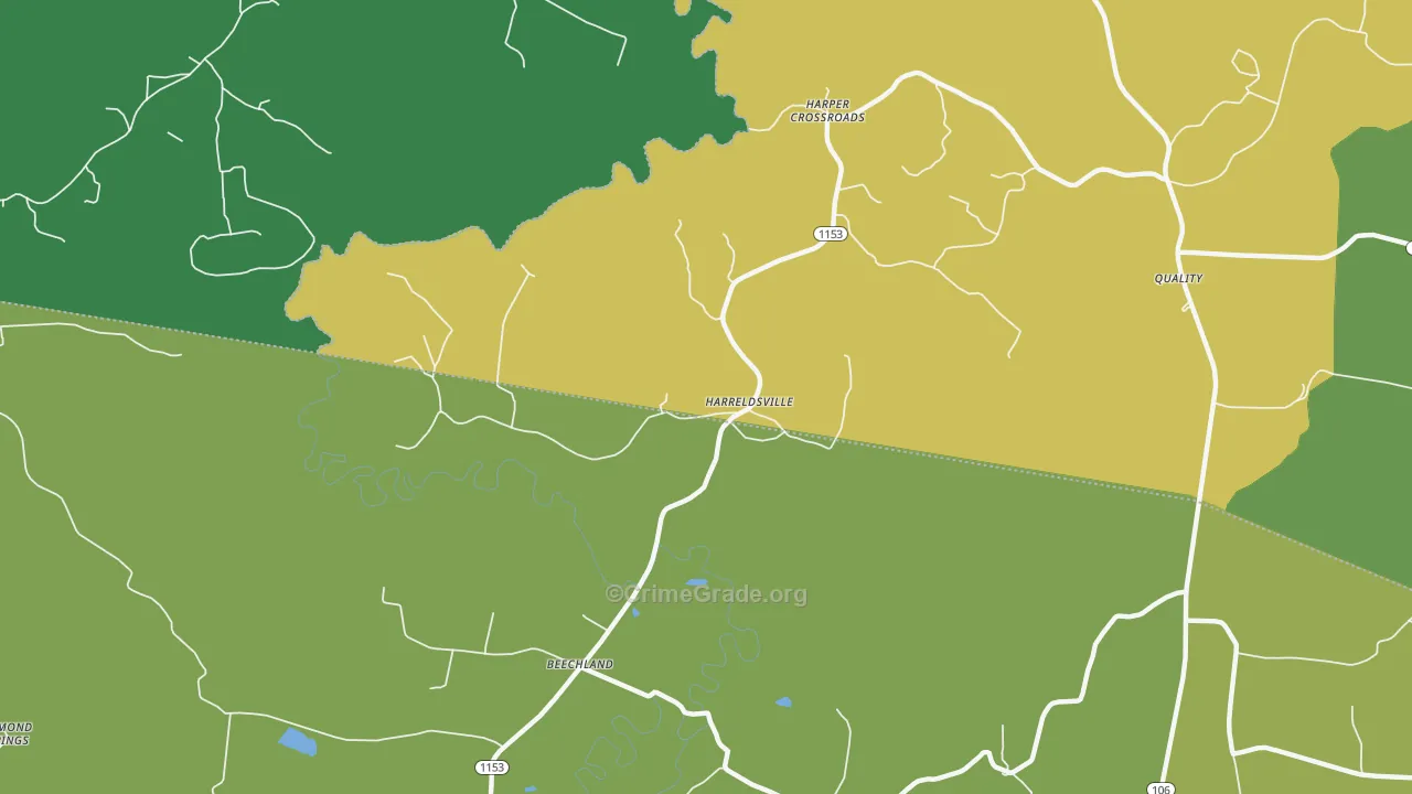 Harreldsville, KY Map of Murder Rates