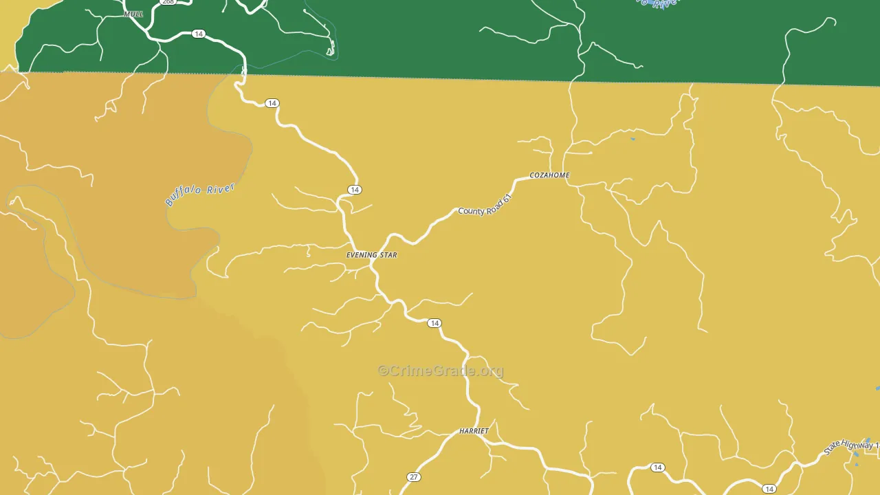 Harriet, AR Map of Murder Rates
