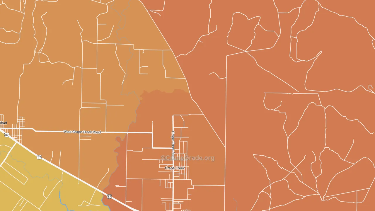 Harriet, TX Map of Murder Rates