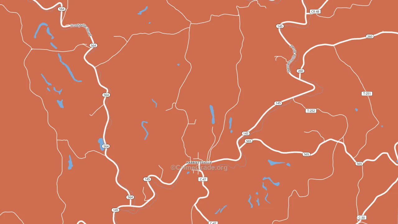 Harriettsville, OH Map of Murder Rates