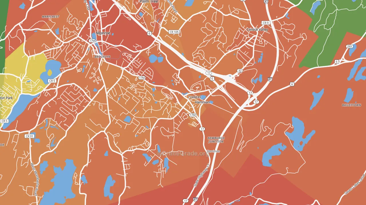 Harriman, NY Map of Murder Rates