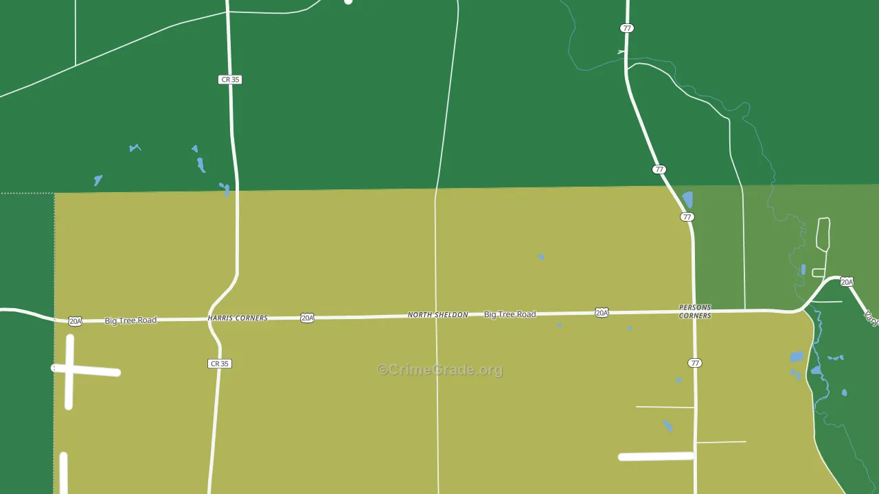 Harris Corners, NY Map of Murder Rates
