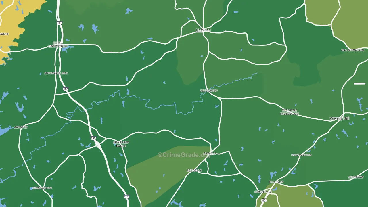 Harris County, GA Map of Murder Rates