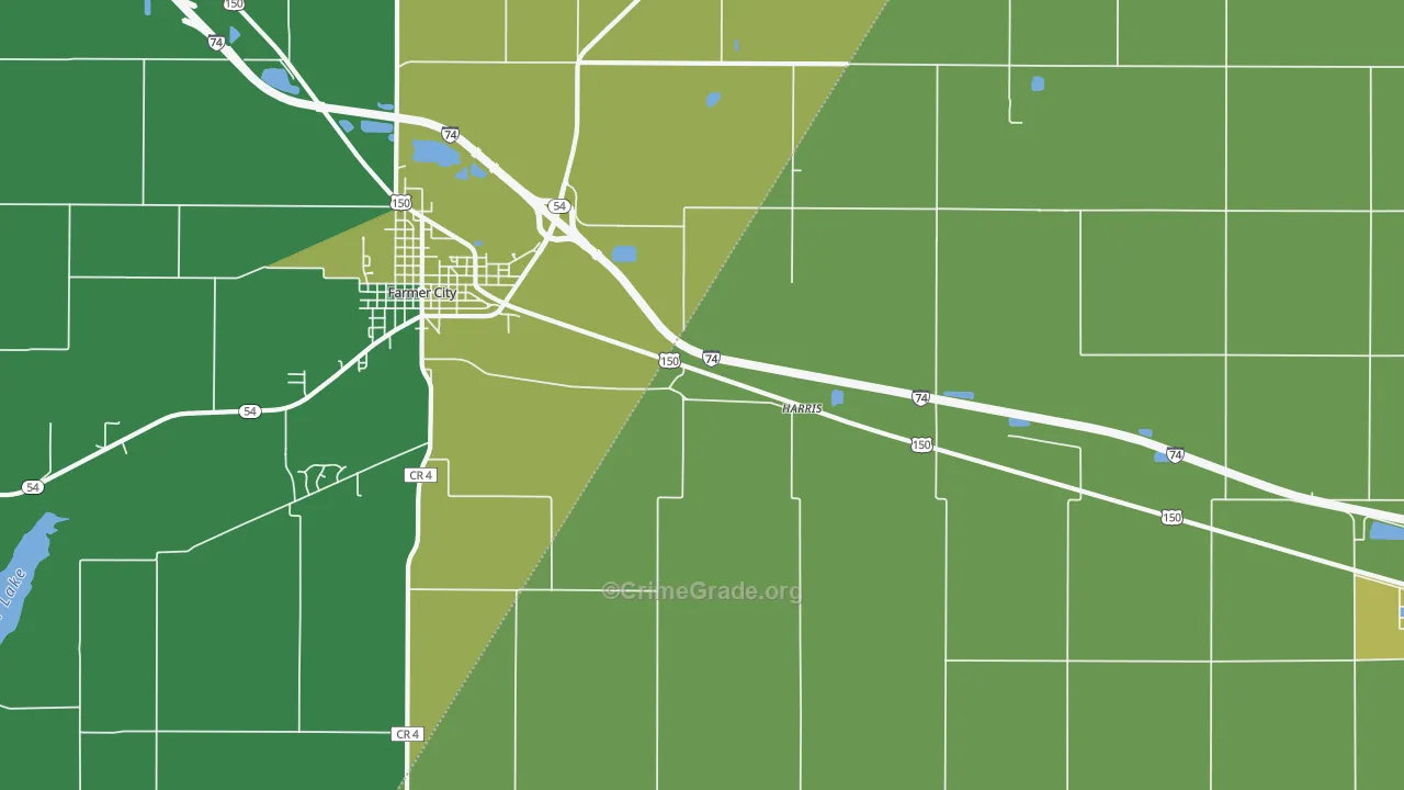 Harris, IL Map of Murder Rates