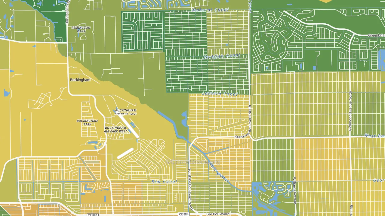 Harris, Lehigh Acres, FL Map of Murder Rates