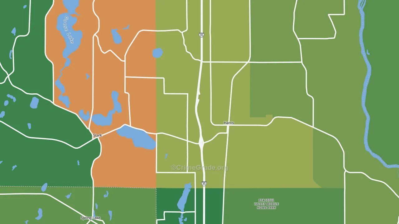 Harris, MN Map of Murder Rates