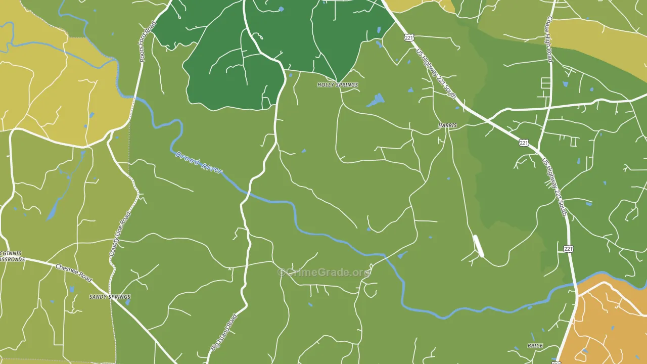Harris, NC Map of Murder Rates
