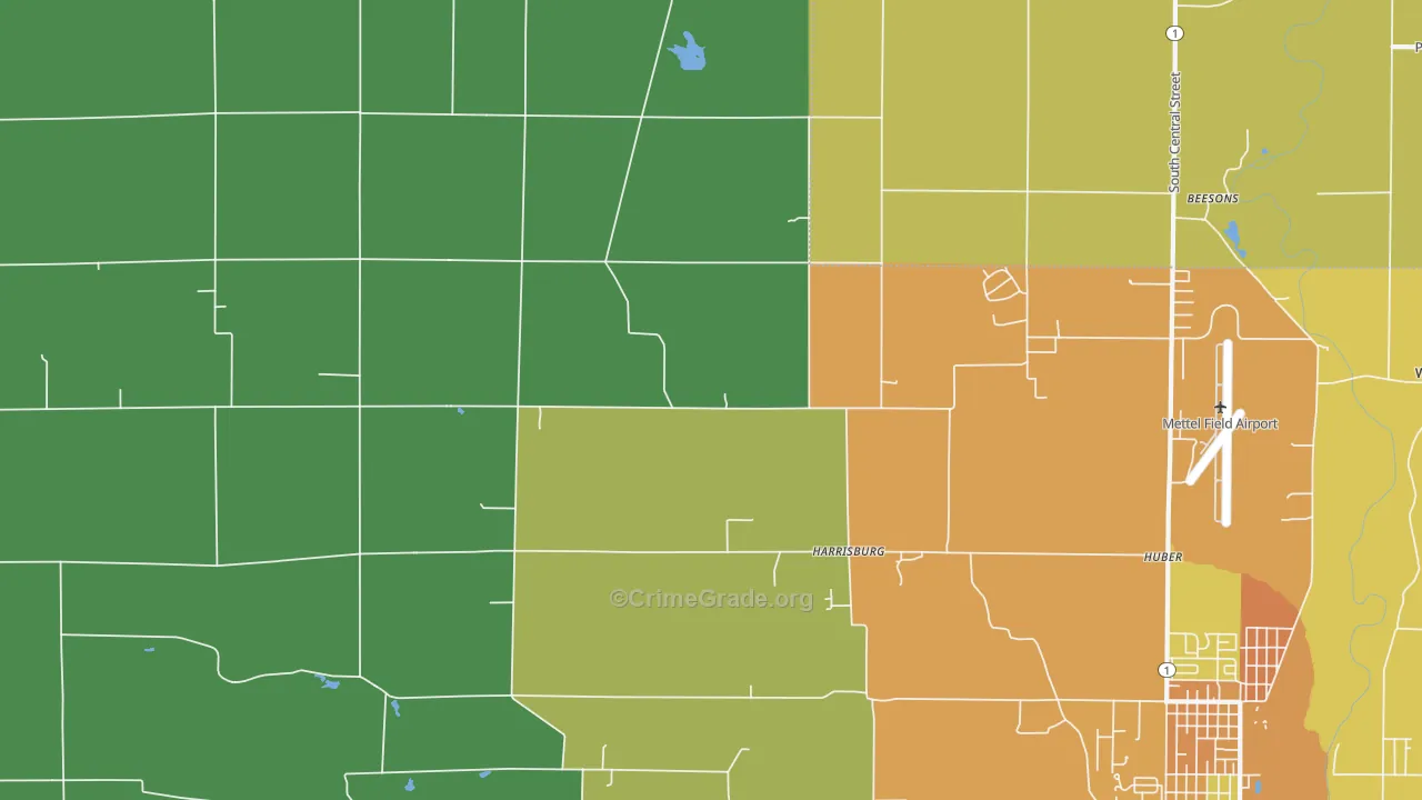 Harrisburg, IN Map of Murder Rates