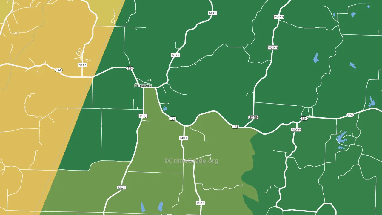Harrisburg, MO Map of Murder Rates