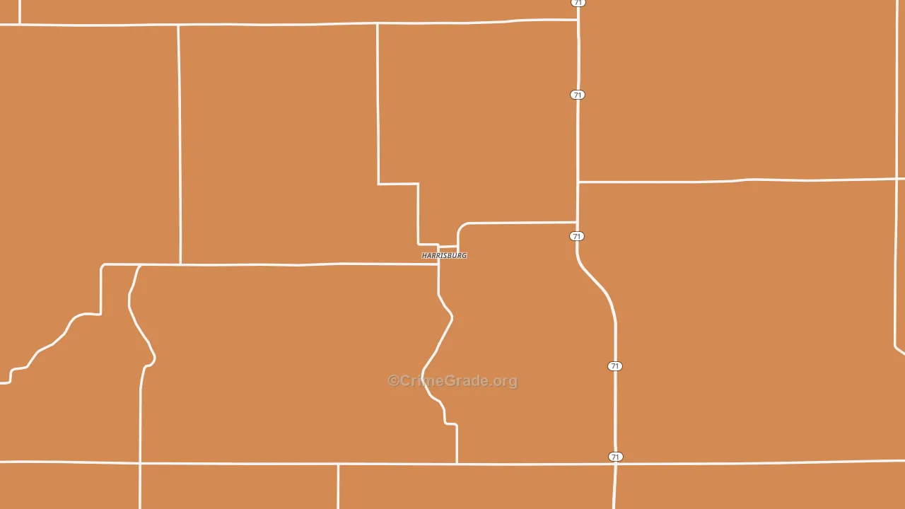 Harrisburg, NE Map of Murder Rates