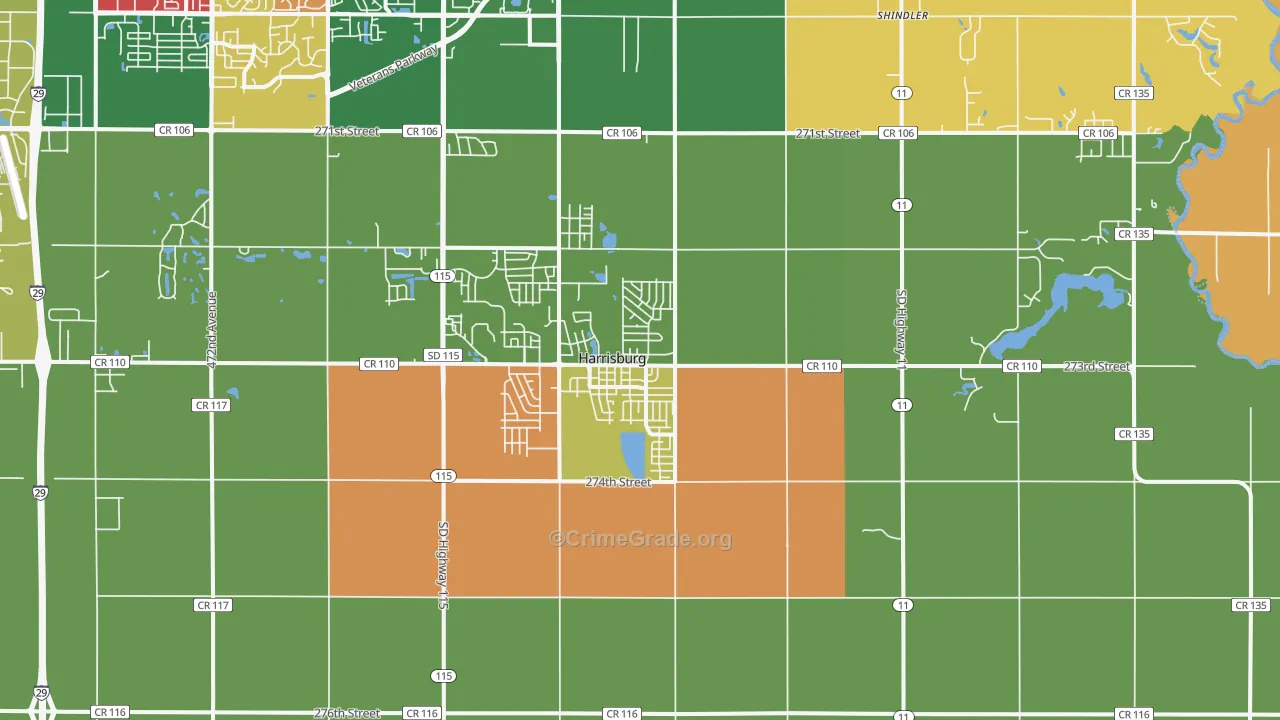 Harrisburg, SD Map of Murder Rates