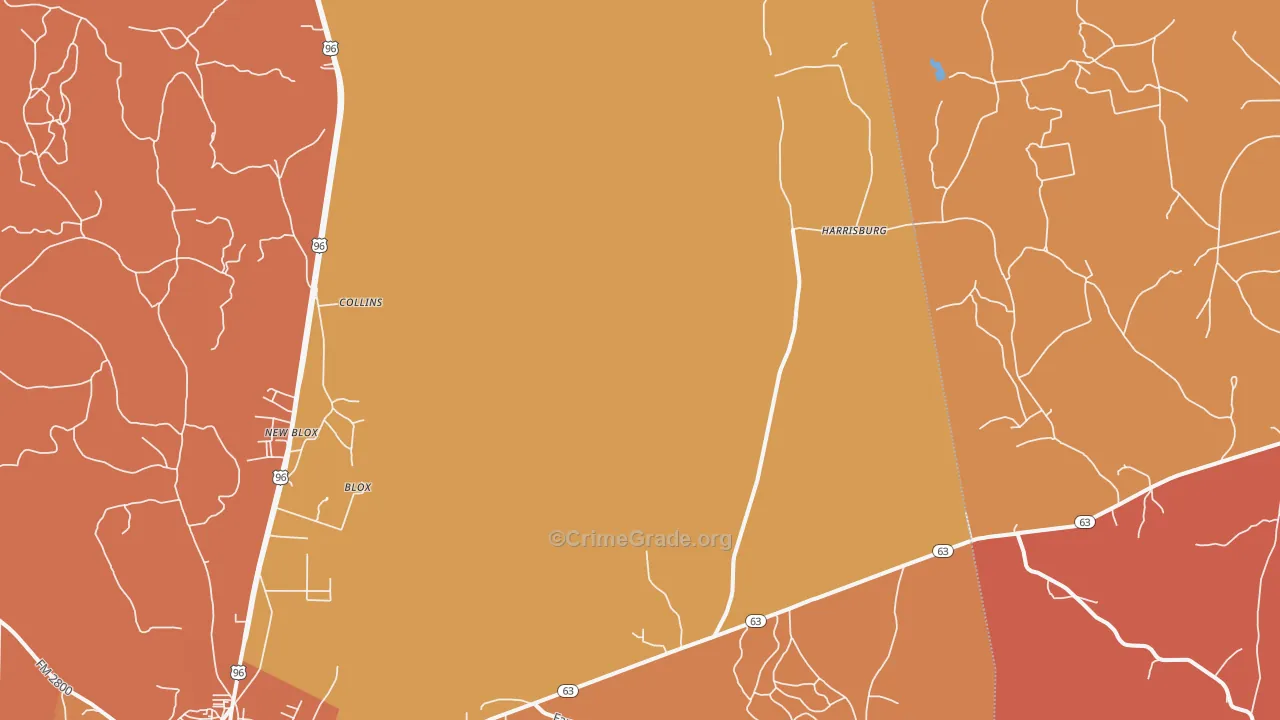 Harrisburg, TX Map of Murder Rates