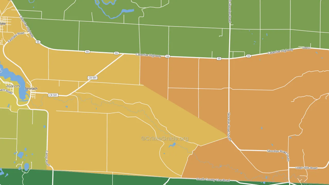 Harrison Beach, MI Map of Murder Rates