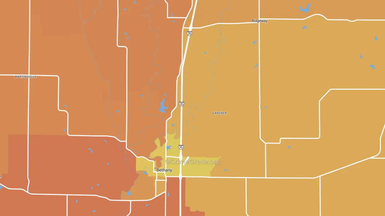 Harrison County, MO Map of Murder Rates