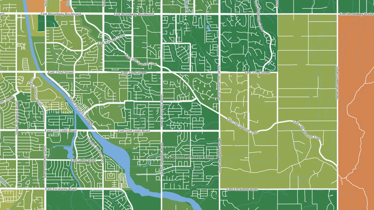 Harrison East-South, Tucson, AZ Map of Murder Rates