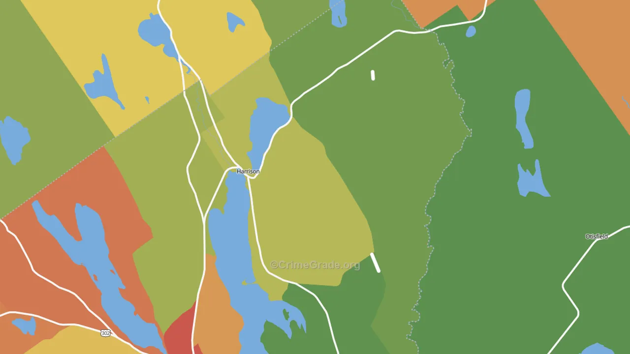 Harrison, ME Map of Murder Rates