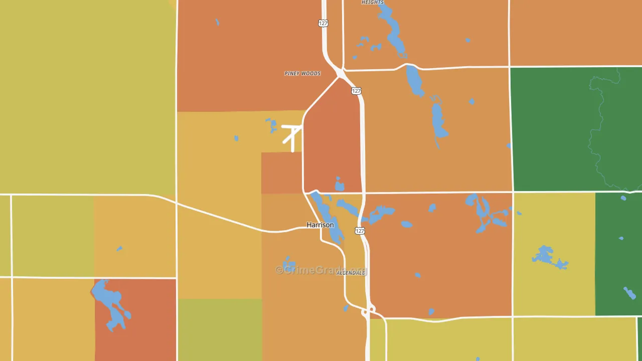 Harrison, MI Map of Murder Rates
